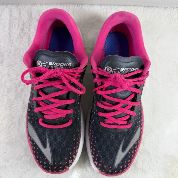 Brooks PureFlow 5 Womens sz 9.5 1202071B688 Trail Running Shoe Black / Pink EUC - Picture 7 of 9